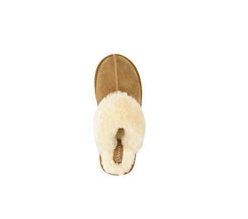 Papuci sport, dama, ANNA VIOTTI, D113-11, camel, piele intoarsa